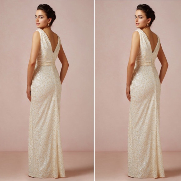 BHLDN Badgley Mischka Bette Gown Sequins Wedding - Picture 2 of 8